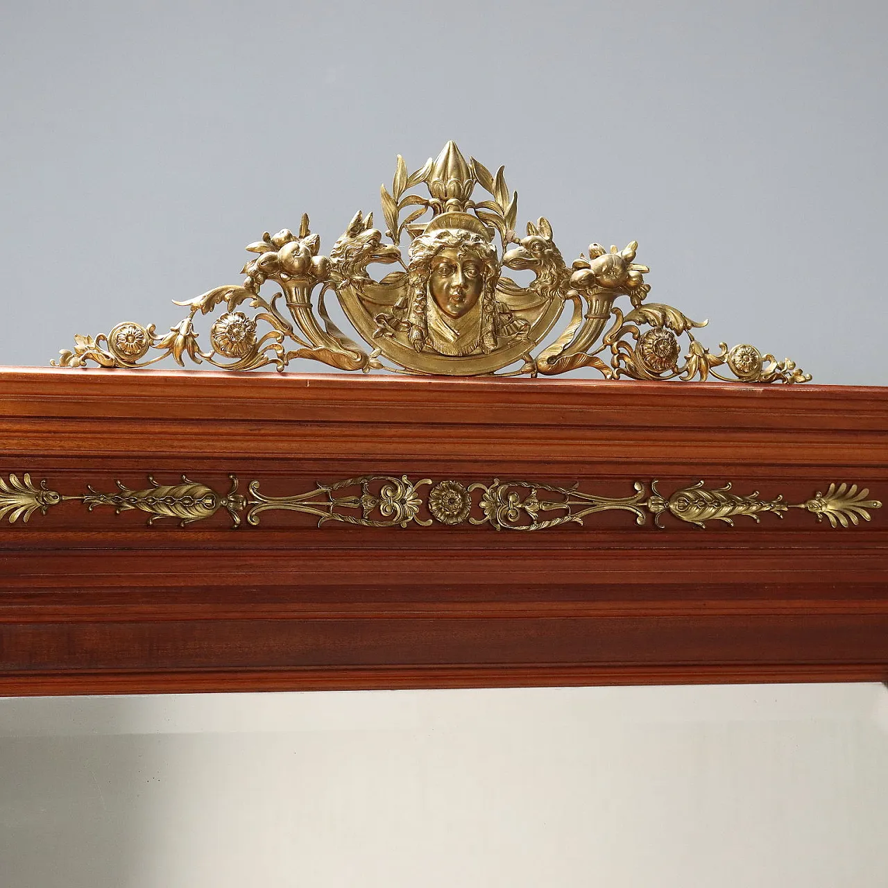 Credenza in mogano con specchio, primo '900 5