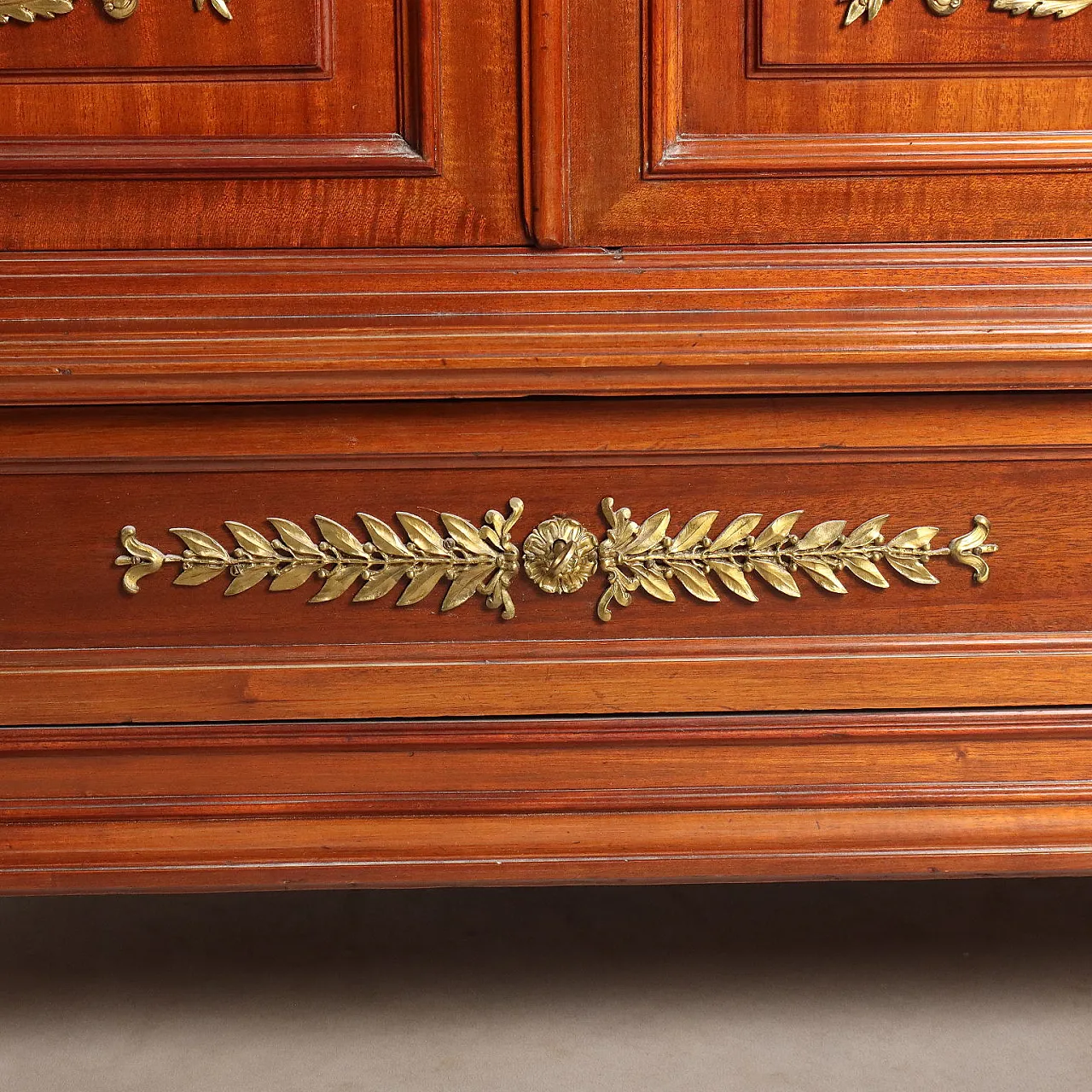 Credenza in mogano con specchio, primo '900 10