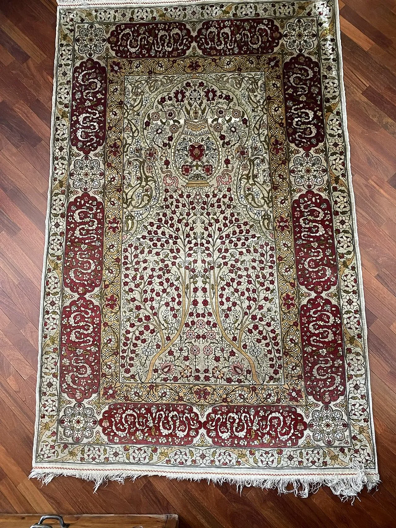 Silk Hereké rug, 1980s 1