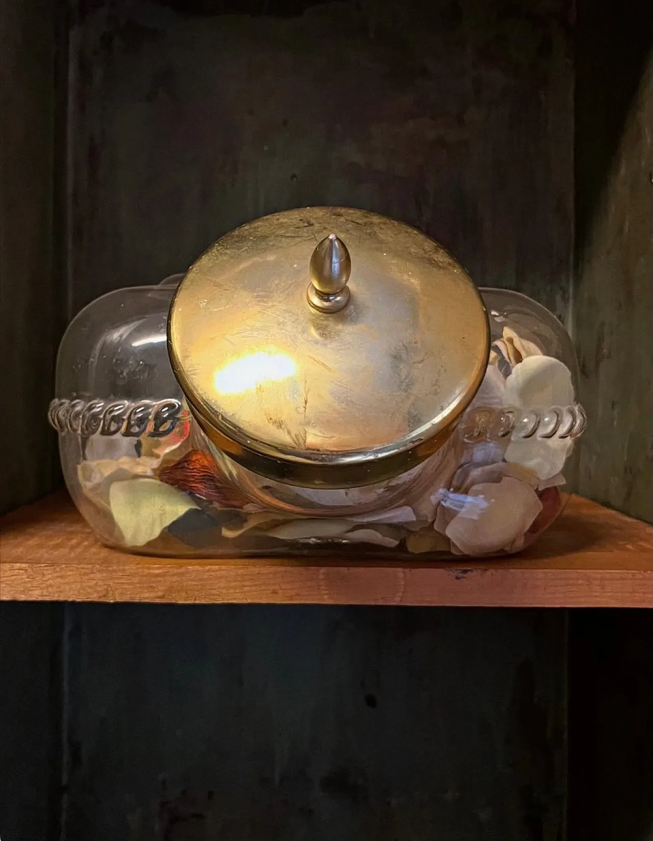 Glass biscuit jar, 1940s 1