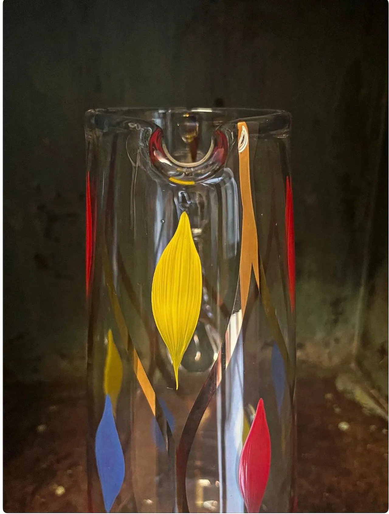 Brocca in vetro con 8 bicchieri, anni '50 8