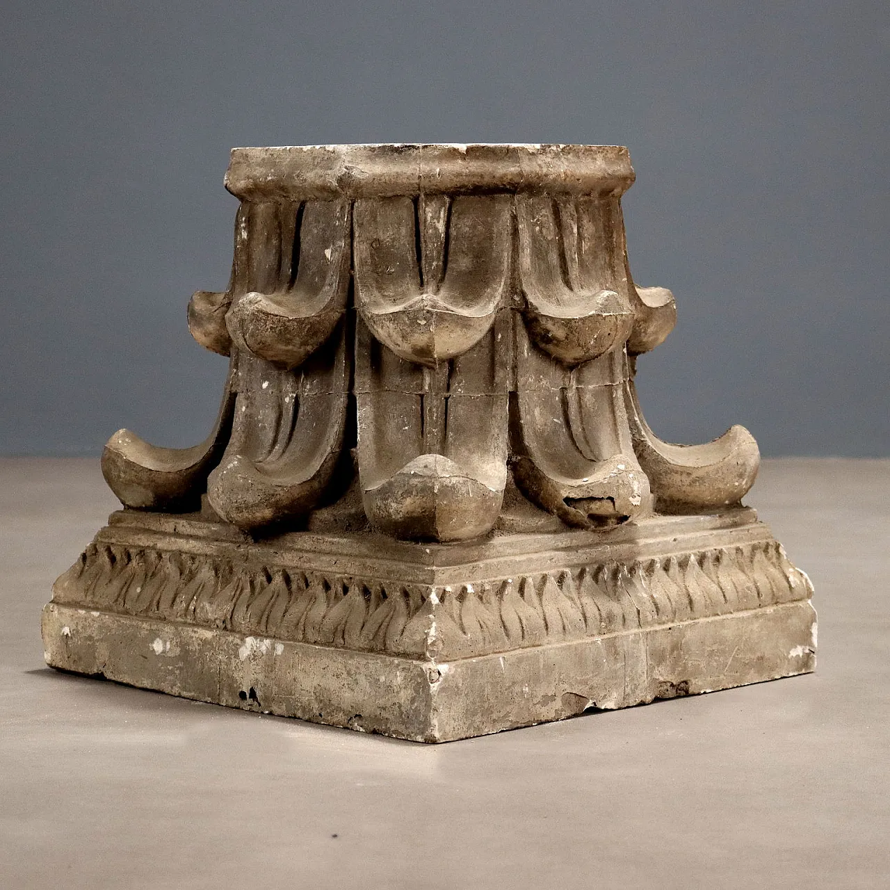 Capitello in gesso impreziosito da foglie d'acanto, '800 7