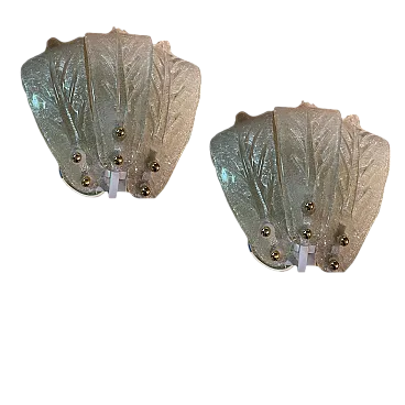 Coppia di applique in vetro di Murano, anni '70