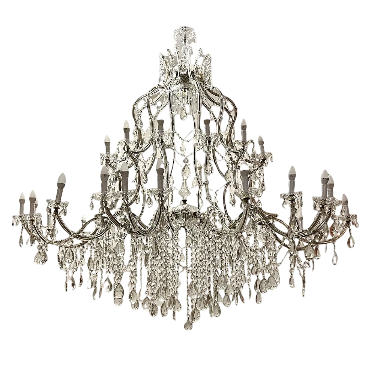 Lampadario in cristallo con 37 luci, anni '50 17