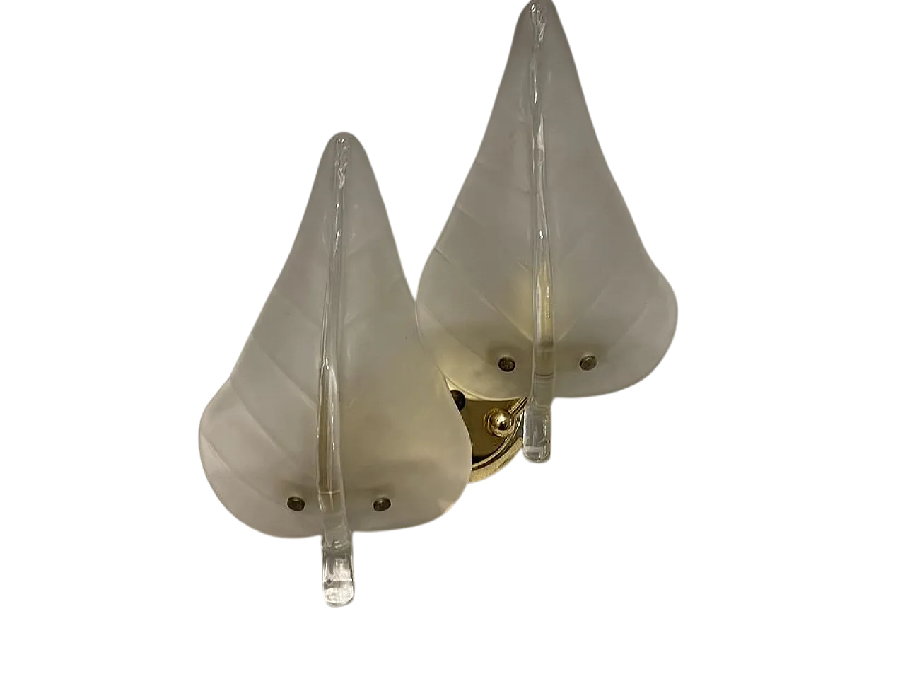 Coppia di spplique Mid-Century in vetro di Murano, anni '70 9