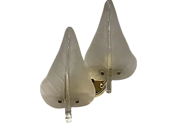 Coppia di spplique Mid-Century in vetro di Murano, anni '70