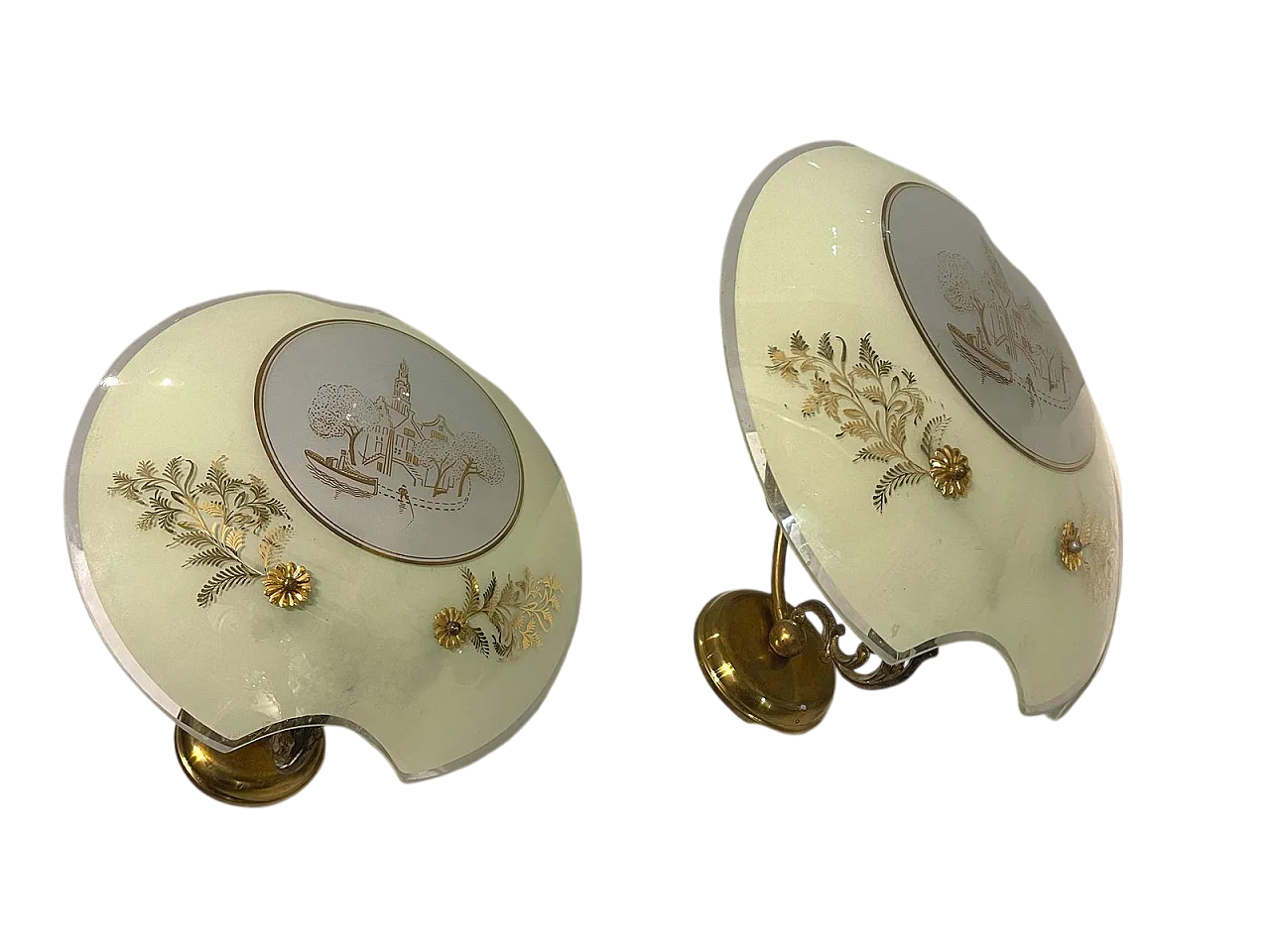 Pair of Art Nouveau style sconces, Italy, 1940s 12