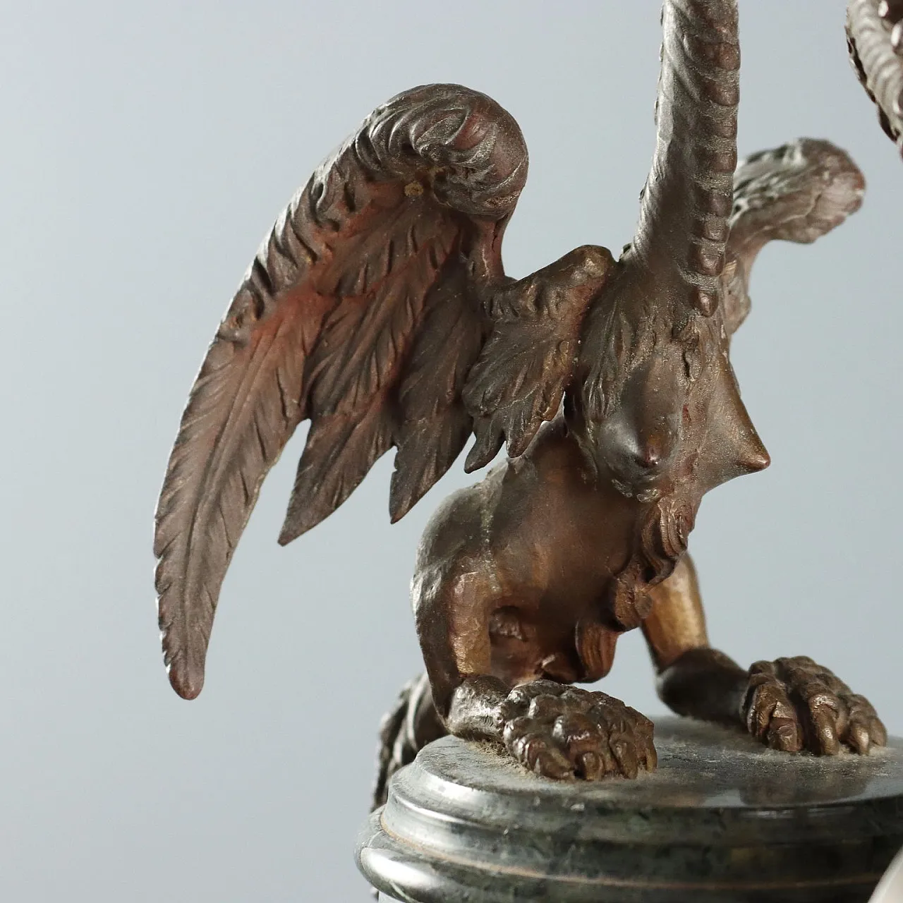 Bronze and marble table clock, 1920s 4