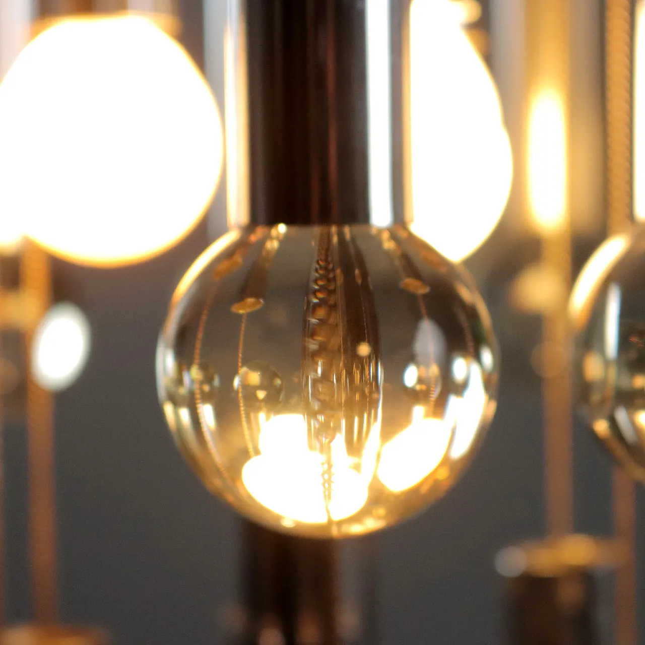 Chandelier in chromed metal and glass, 1960s 5