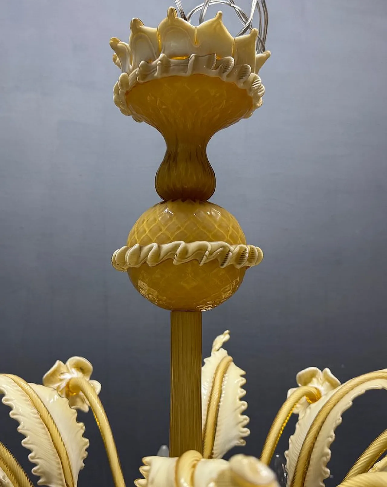 Lampadario grande in vetro di Murano, Venezia, anni '50 15