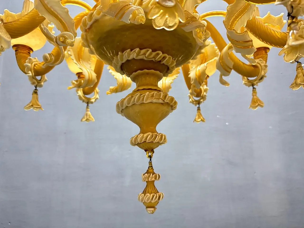Lampadario grande in vetro di Murano, Venezia, anni '50 16