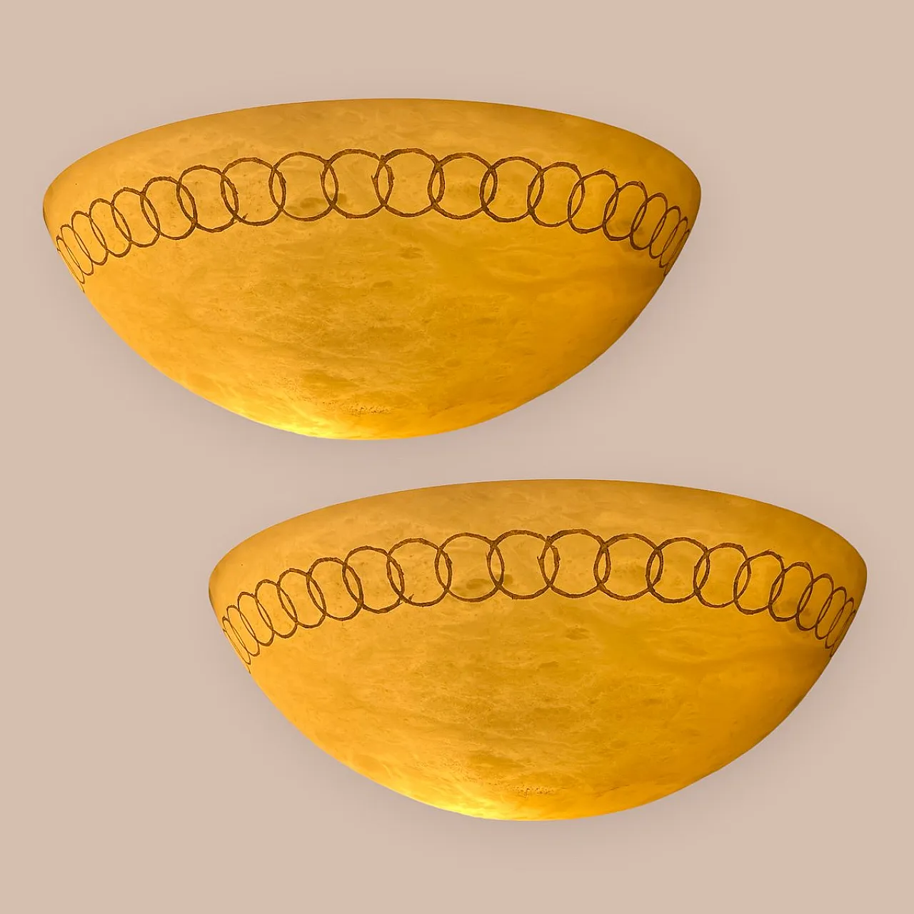 Pair of marbled glass sconces, 1980s 2