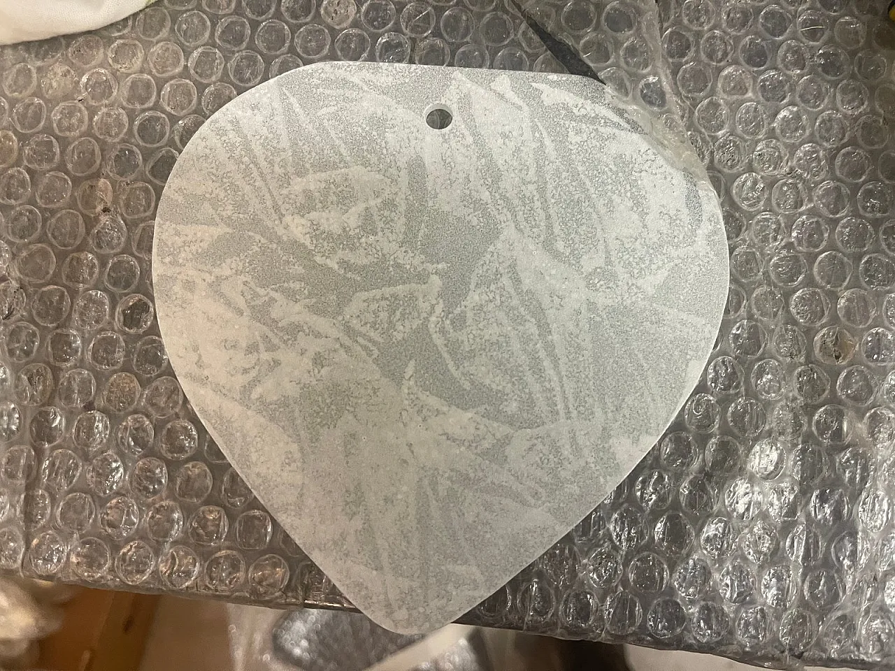 Coppia di applique a forma di cuore in vetro, anni '80 4