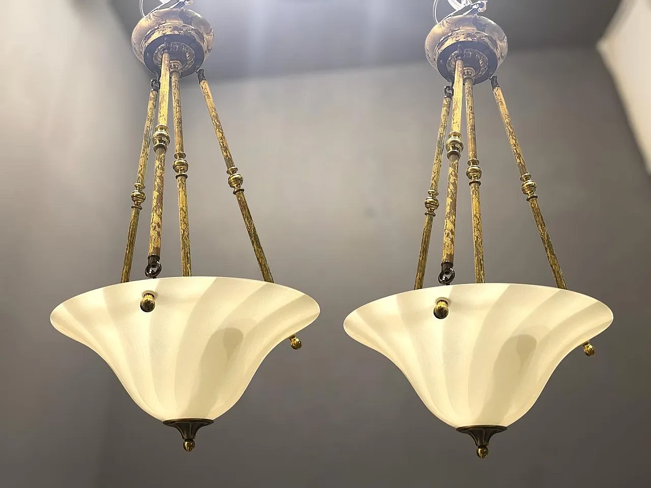 Pair of Italian Murano Glass Pendant Lights, 1980s 7