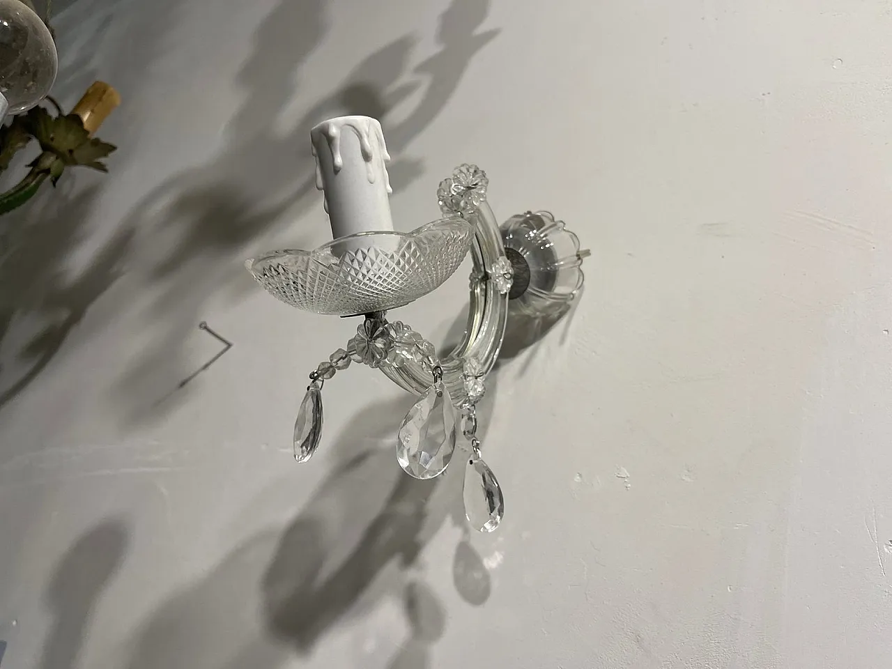 3 applique in vetro di Murano e cristallo,  anni '70 3