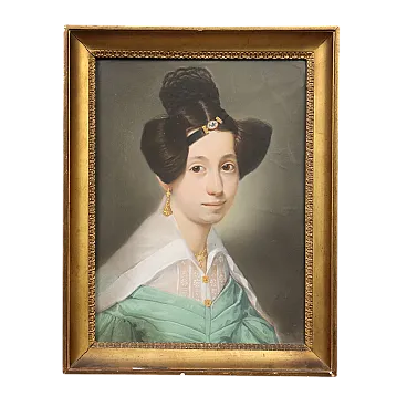 Pastello su carta, montato su telaio in legno, '800