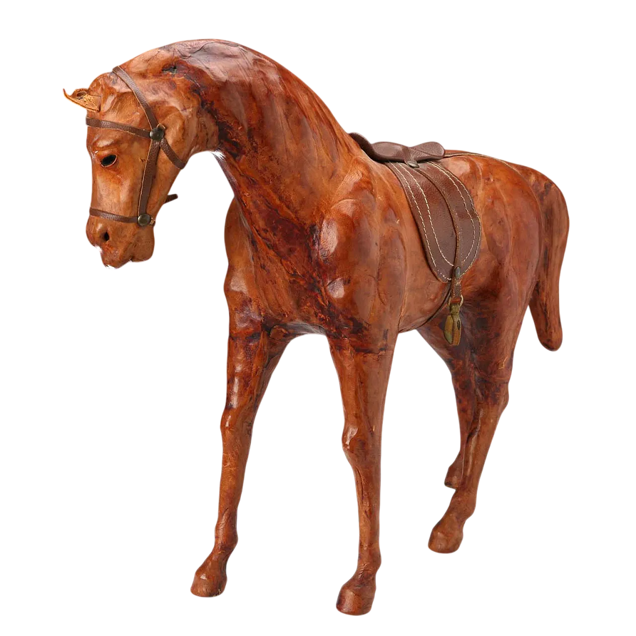 Scultura raffigurante cavallo rivestito in pelle, '900 11