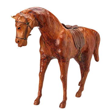Scultura raffigurante cavallo rivestito in pelle, '900