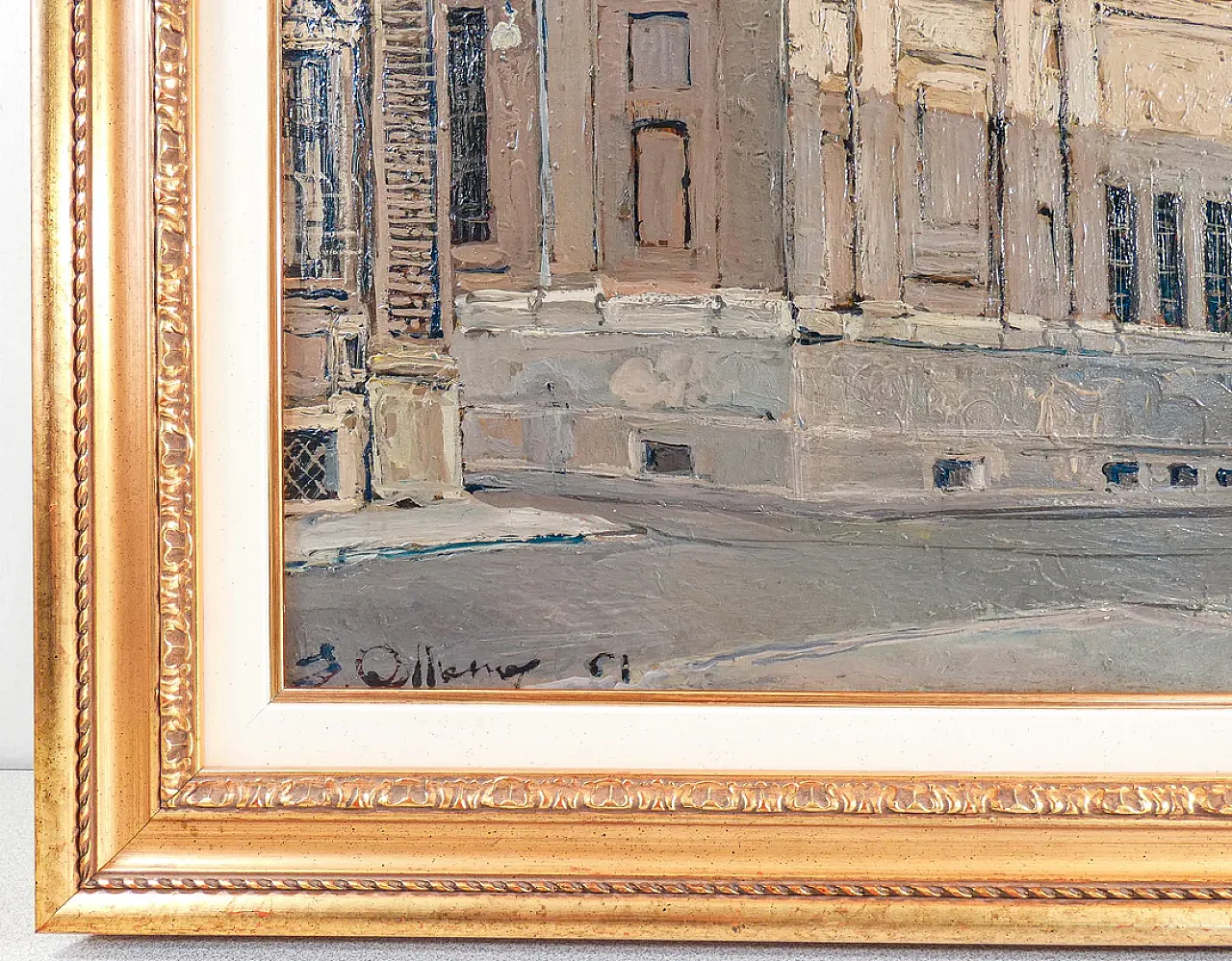 Piazza Carignano di Sergio Albano, dipinto a olio, anni '60 8