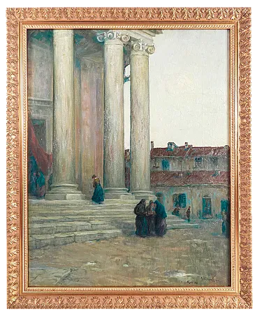 Giovanni Depetris, Dopo la messa, olio su tela, primo '900