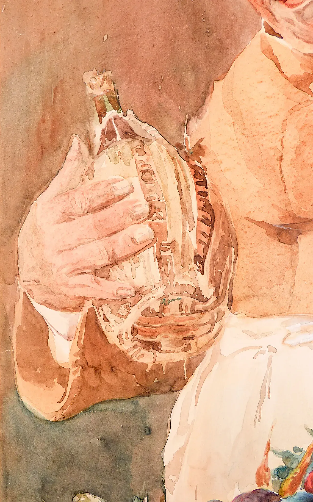 Il frate cuciniere di Pompeo Massani, acquerello, '800 5