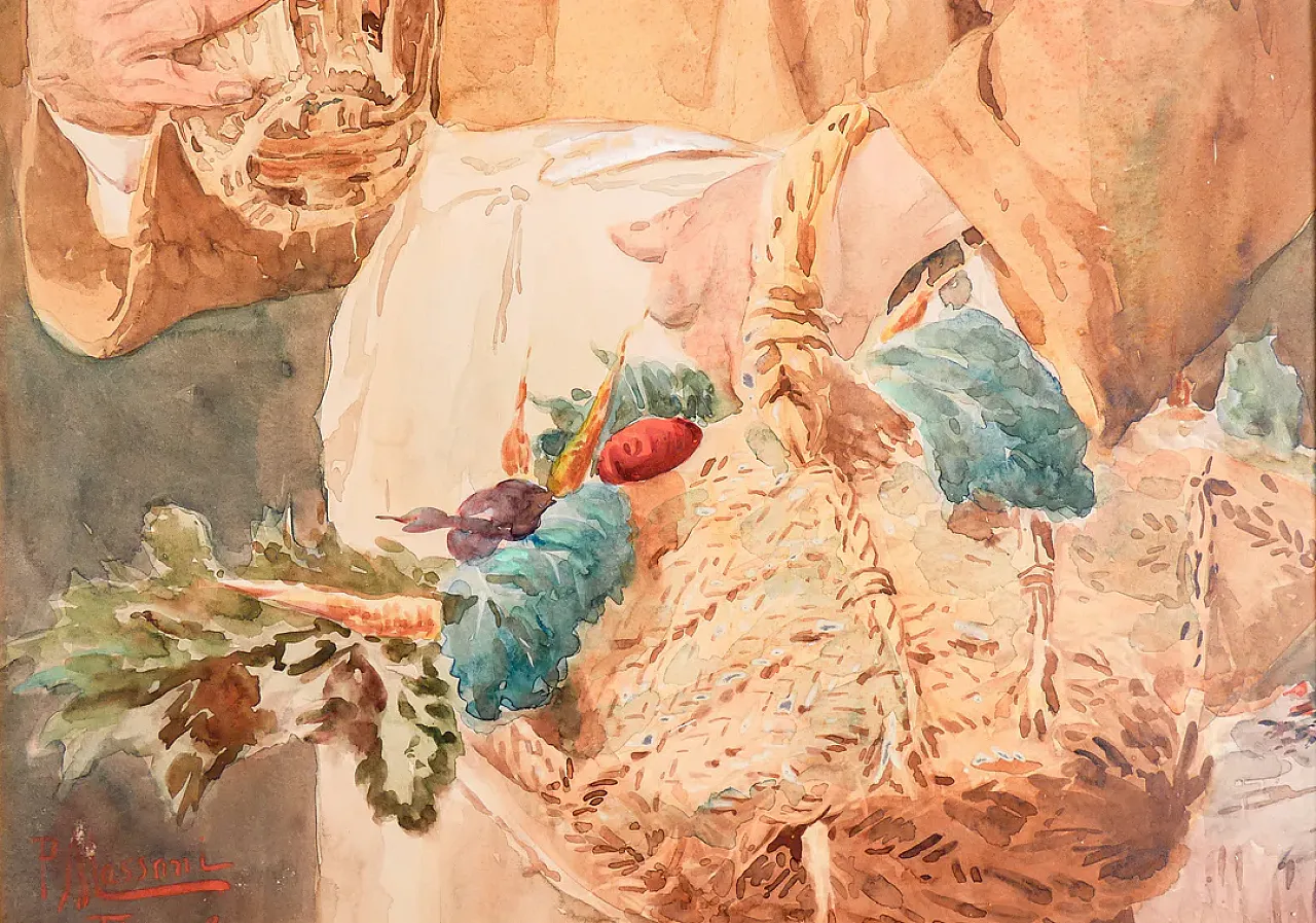 Il frate cuciniere di Pompeo Massani, acquerello, '800 6