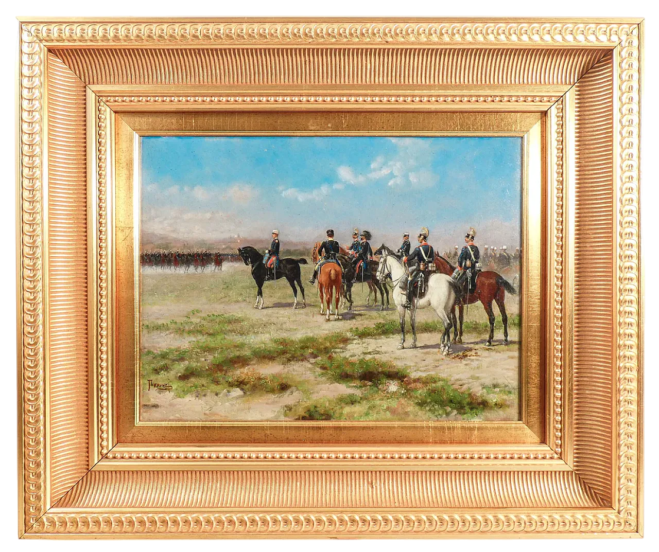 Manovre militari di Sebastiano Panuzi, olio su tela, tardo '800 9