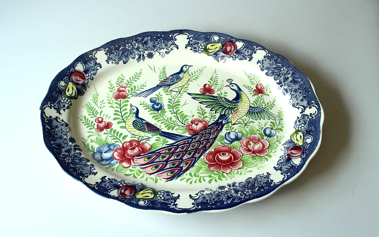 Asian ceramic serving platter Japan MZ China, 70s 1