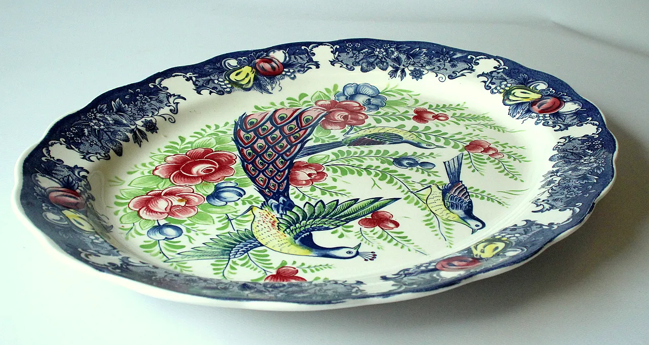 Asian ceramic serving platter Japan MZ China, 70s 4