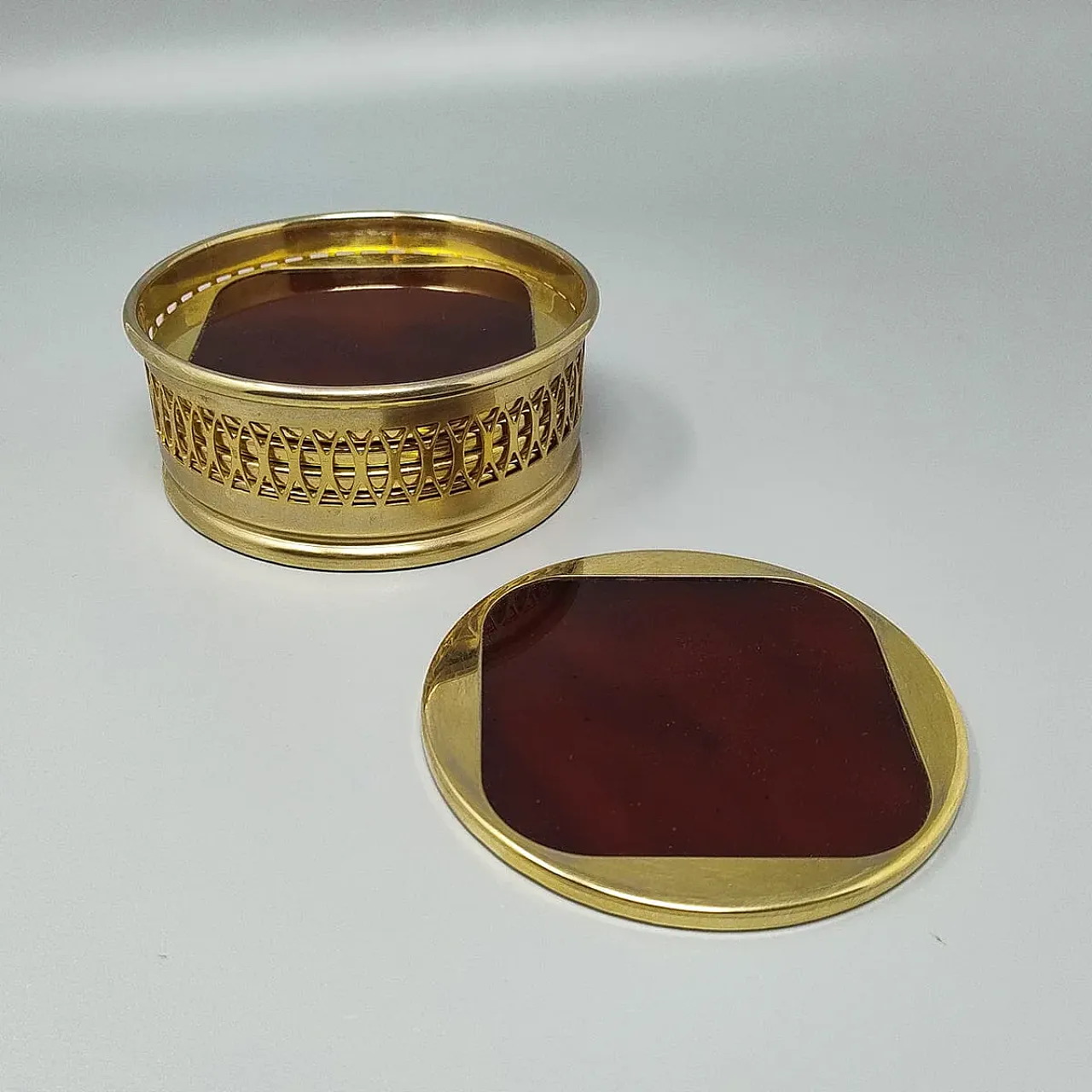 Set da cocktail di E. Orefice in lucite e ottone, anni '60 11