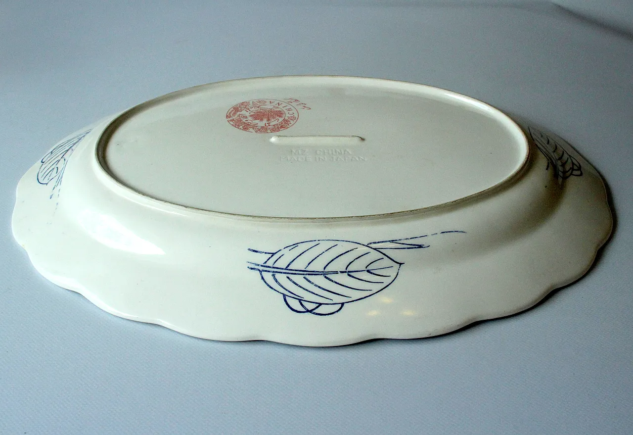 Asian ceramic serving platter Japan MZ China, 70s 6