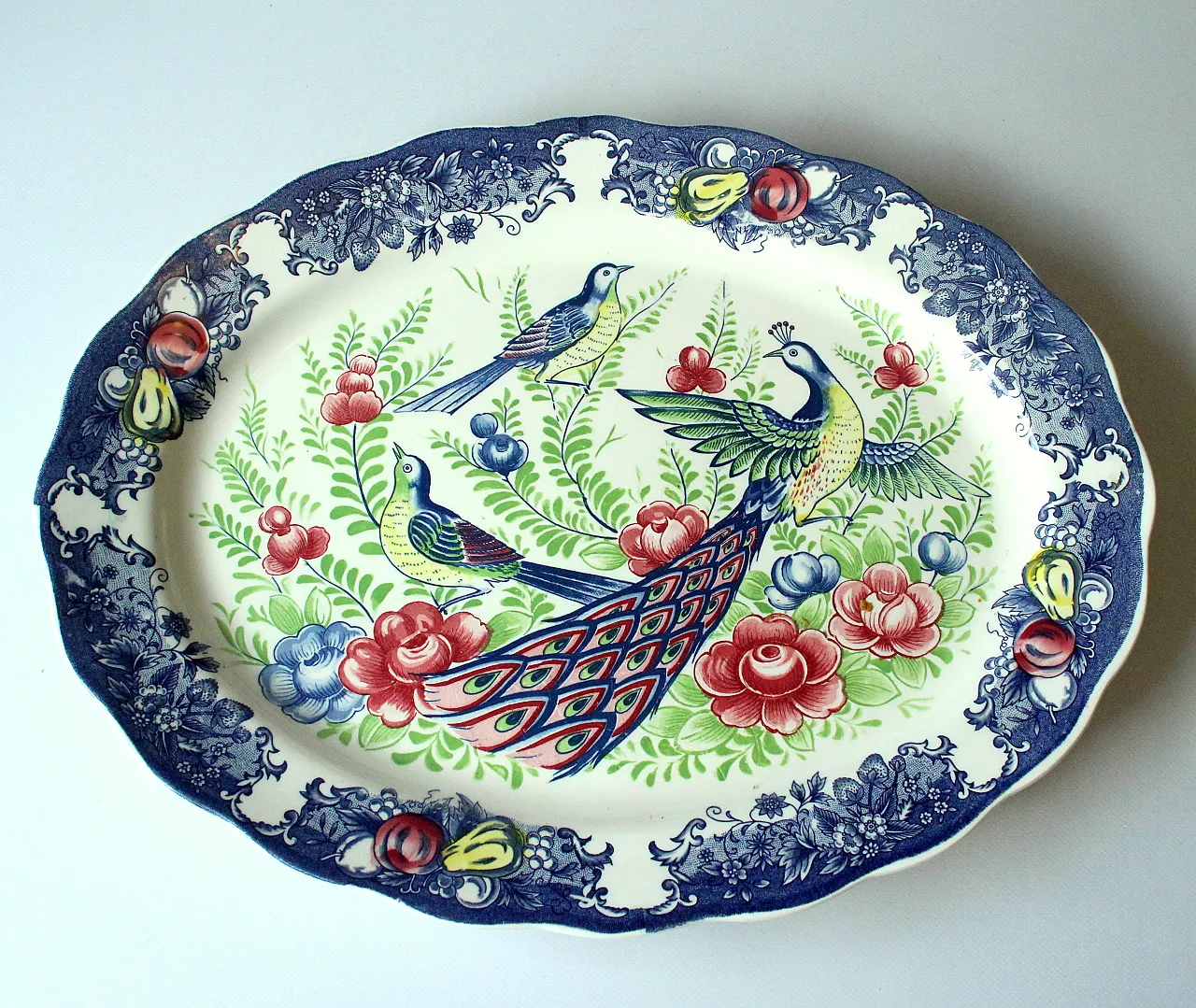 Asian ceramic serving platter Japan MZ China, 70s 8