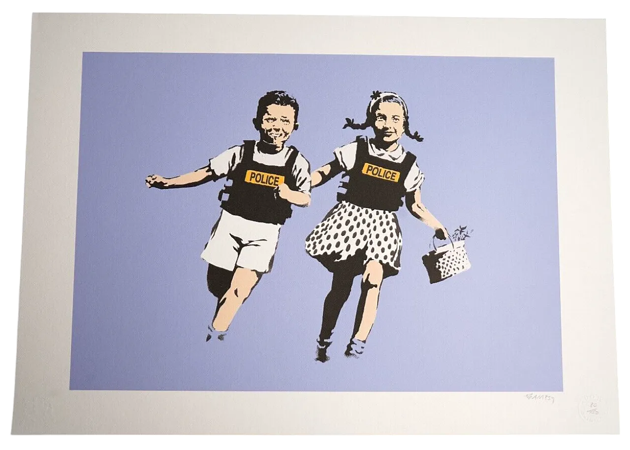 Banksy, lithograph, limited, autographed, artist stamp, 20th century 5