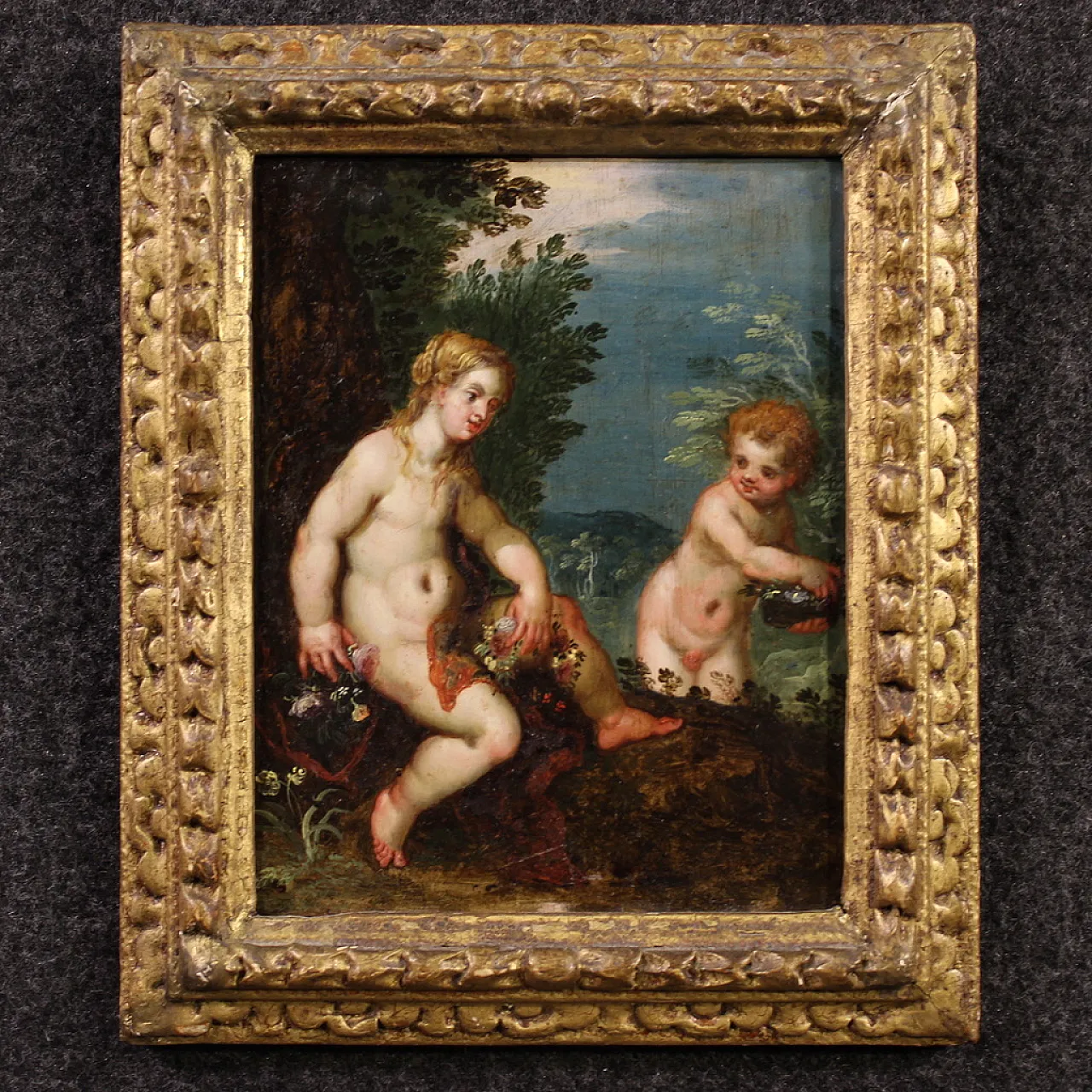 Flemish painting on copper, mythological scene, 17th century 1