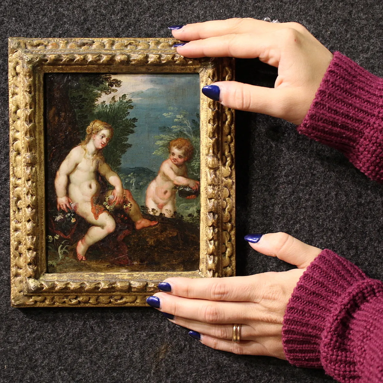 Flemish painting on copper, mythological scene, 17th century 2