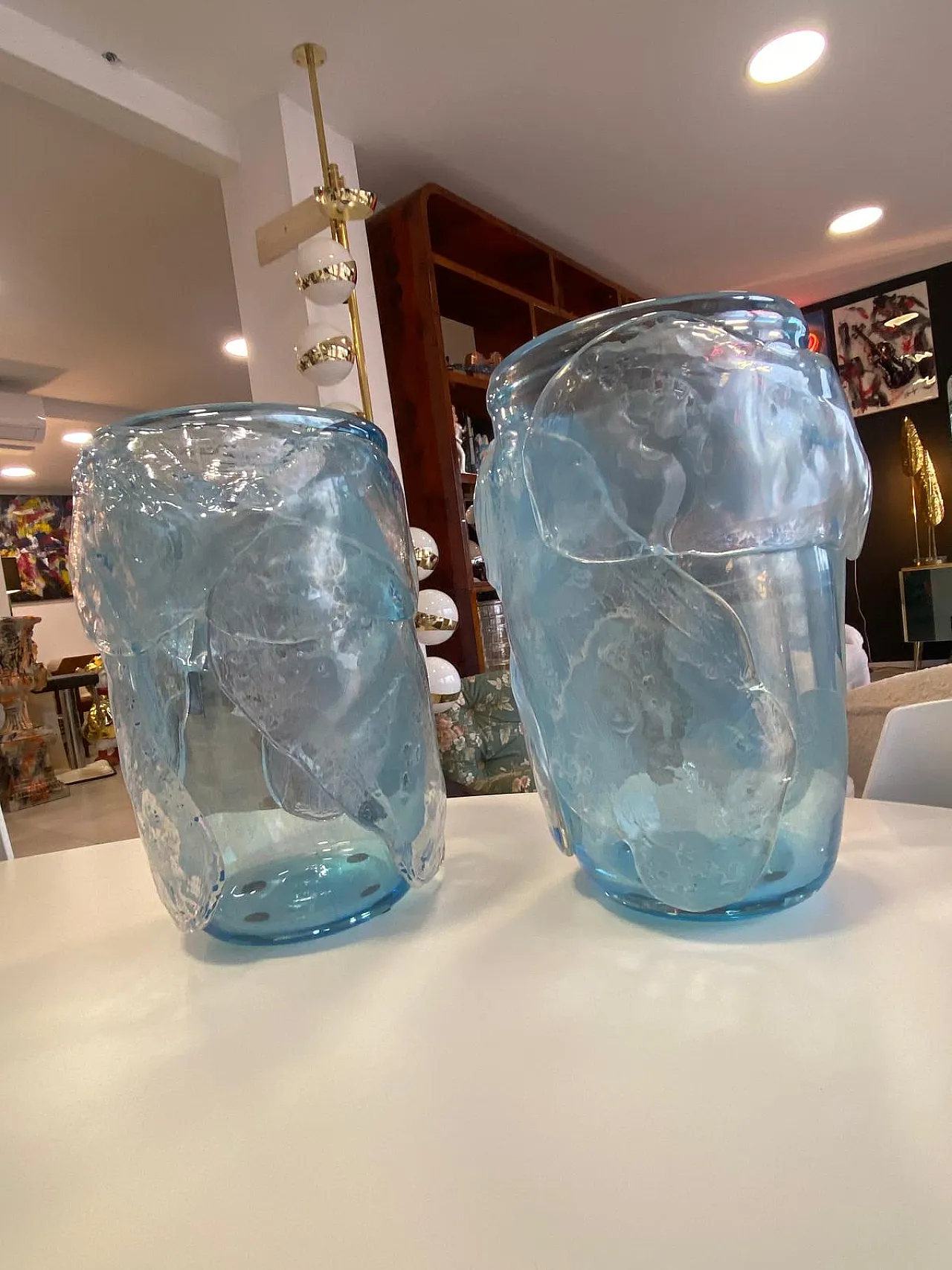 Pair of Murano glass vases by Costantini, 1990s 2