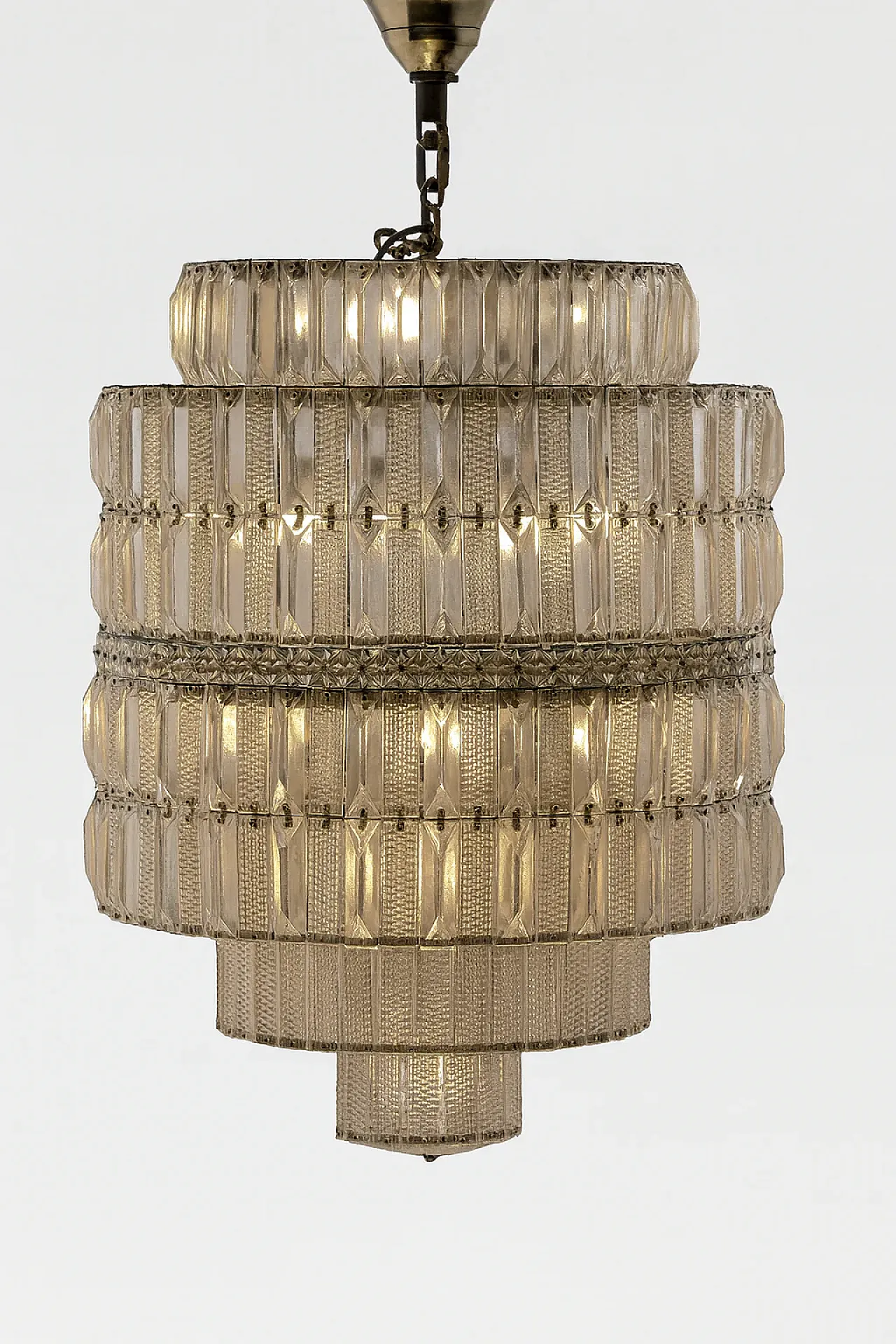 Lampadario in cristallo a più livelli, anni '60 1