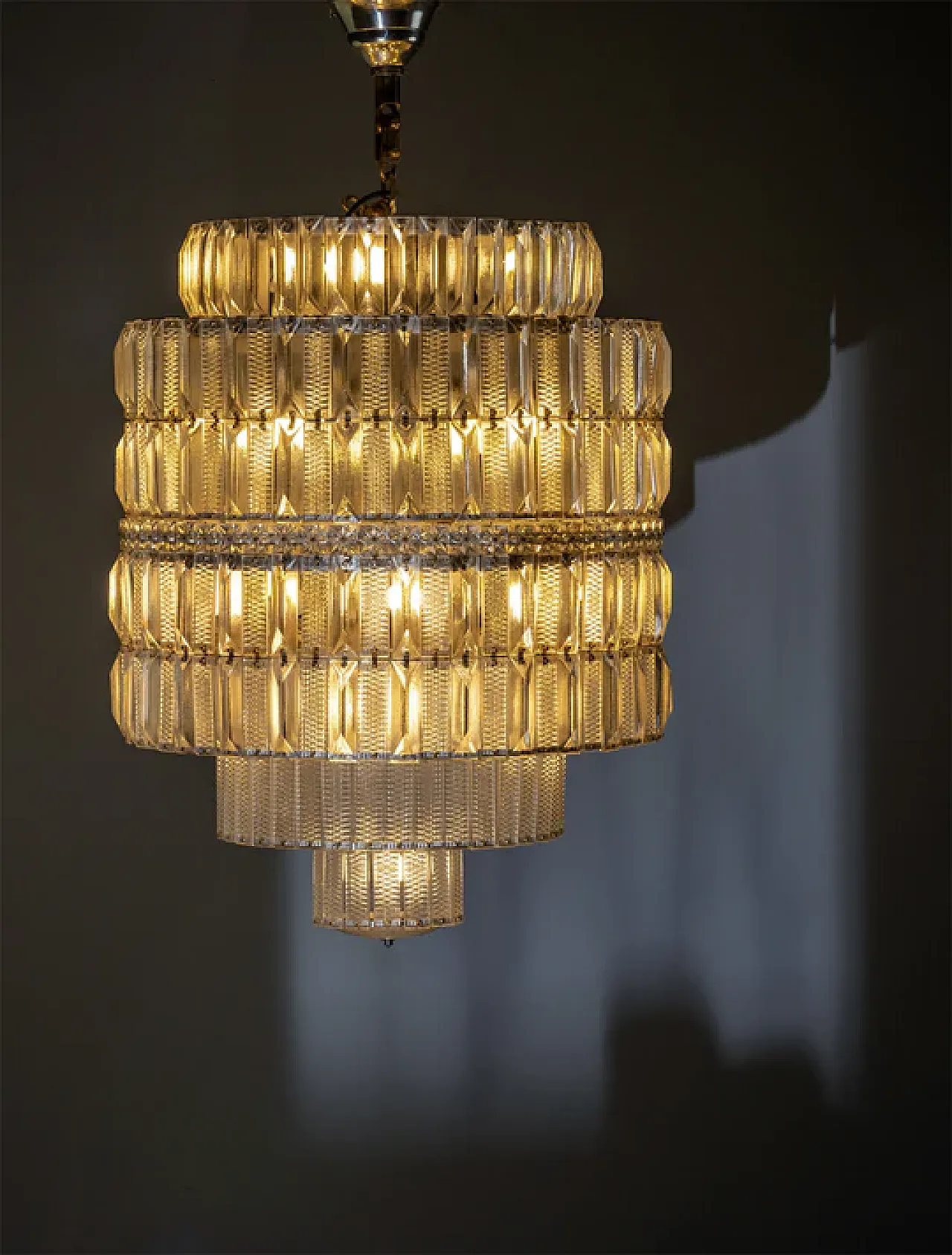 Lampadario in cristallo a più livelli, anni '60 3