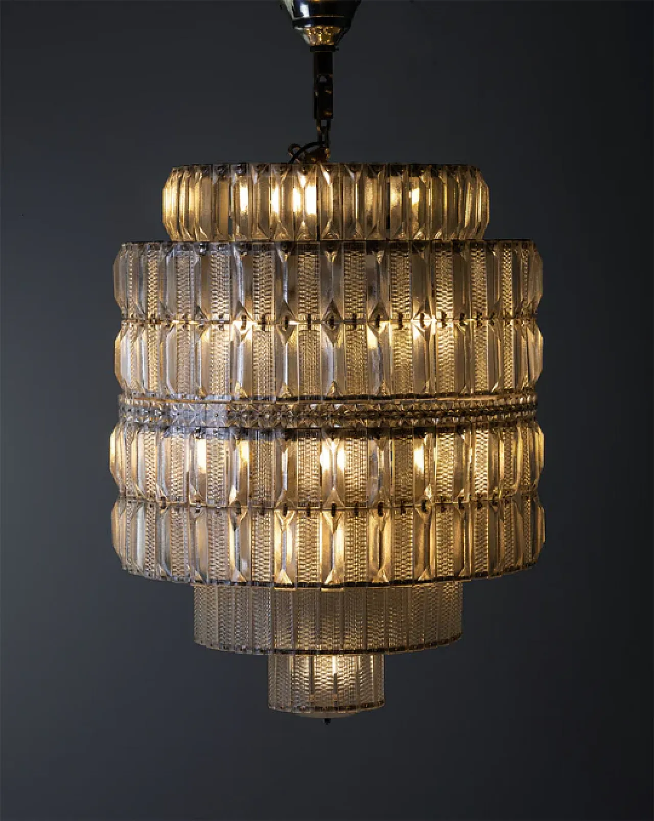 Lampadario in cristallo a più livelli, anni '60 7