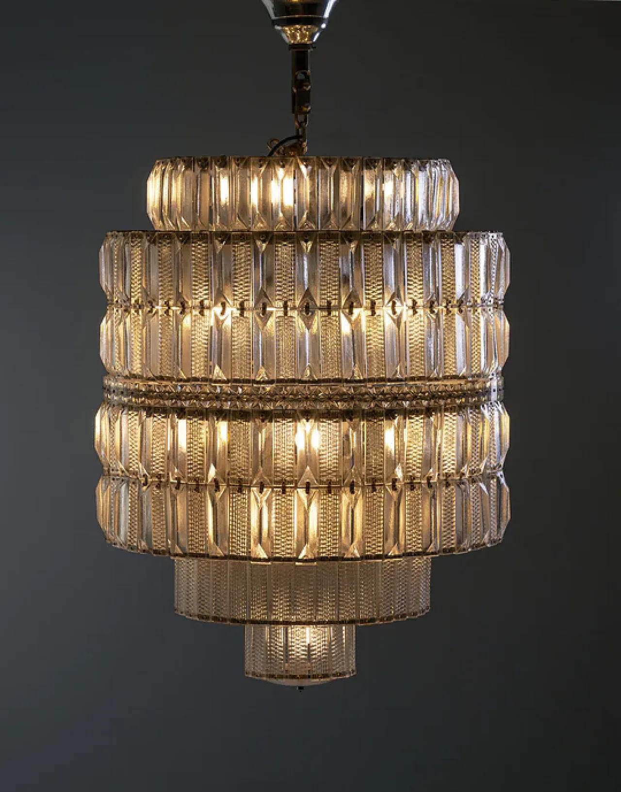 Lampadario in cristallo a più livelli, anni '60 9