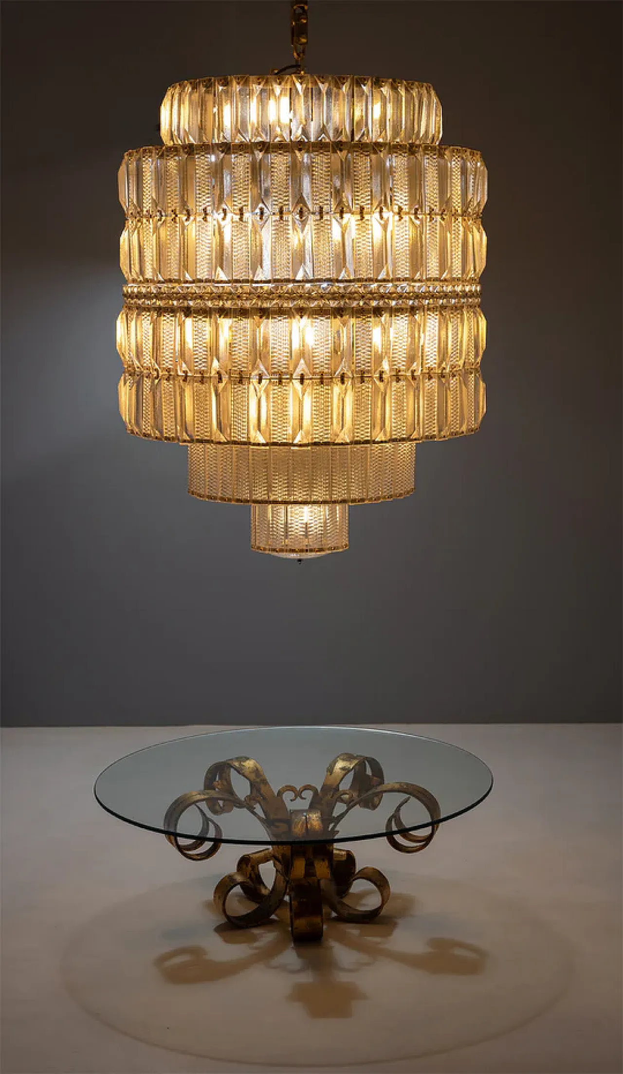 Lampadario in cristallo a più livelli, anni '60 13