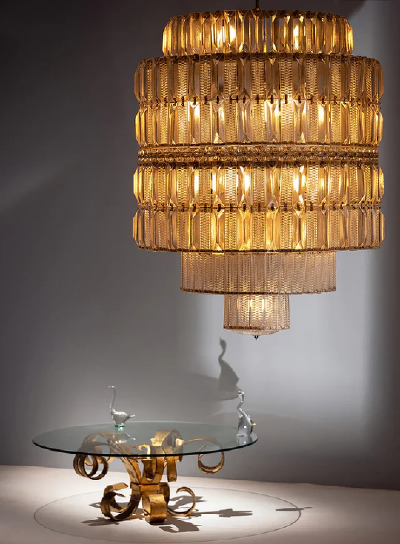 Lampadario in cristallo a più livelli, anni '60 15