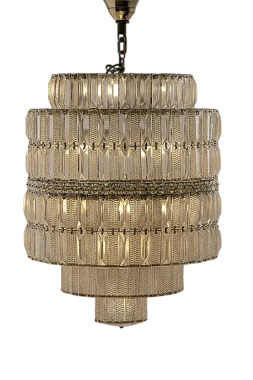 Lampadario in cristallo a più livelli, anni '60