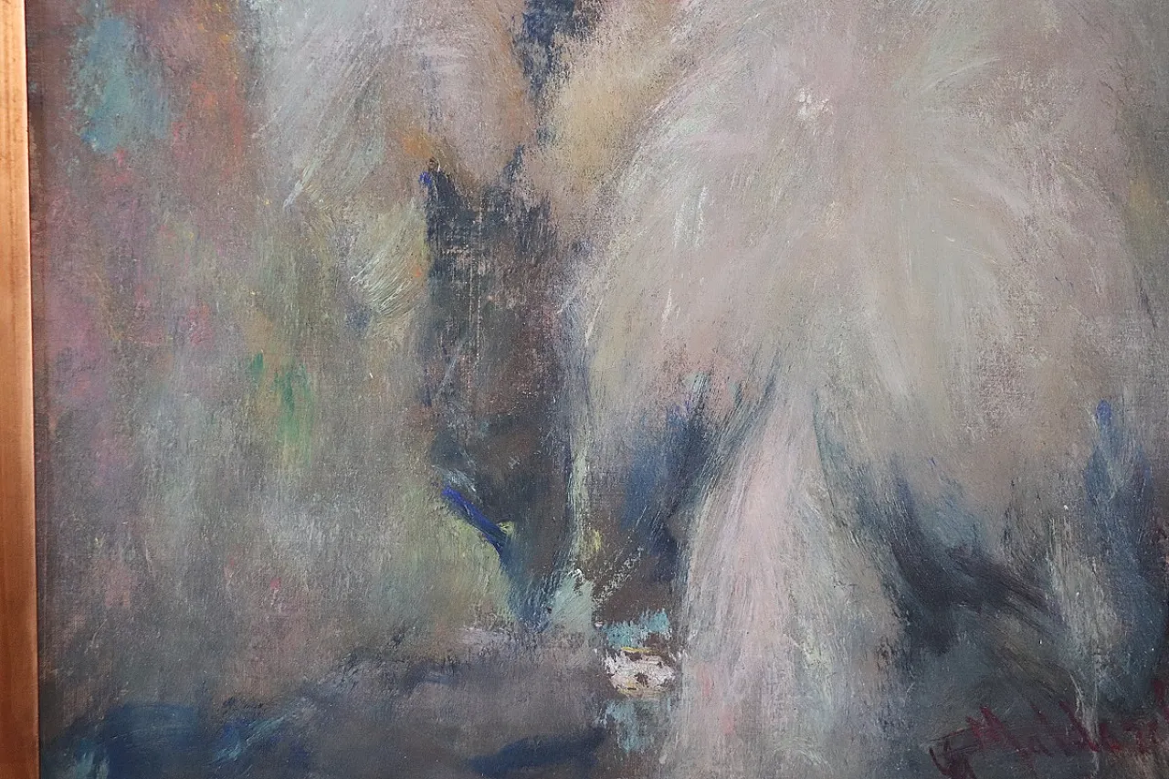 Portrait of a young woman, oil on canvas signed G. Maldarelli 1917 6