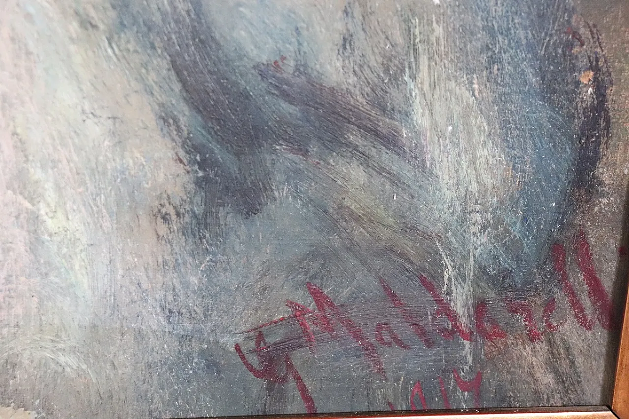 Portrait of a young woman, oil on canvas signed G. Maldarelli 1917 7