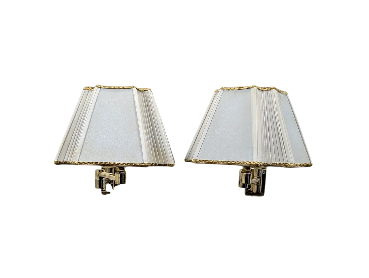 Pair of extendable brass wall lights, 1970s 12