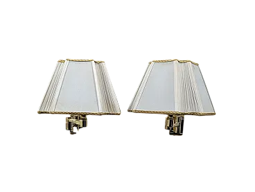 Coppia applique da parete estendibili in ottone, anni '70