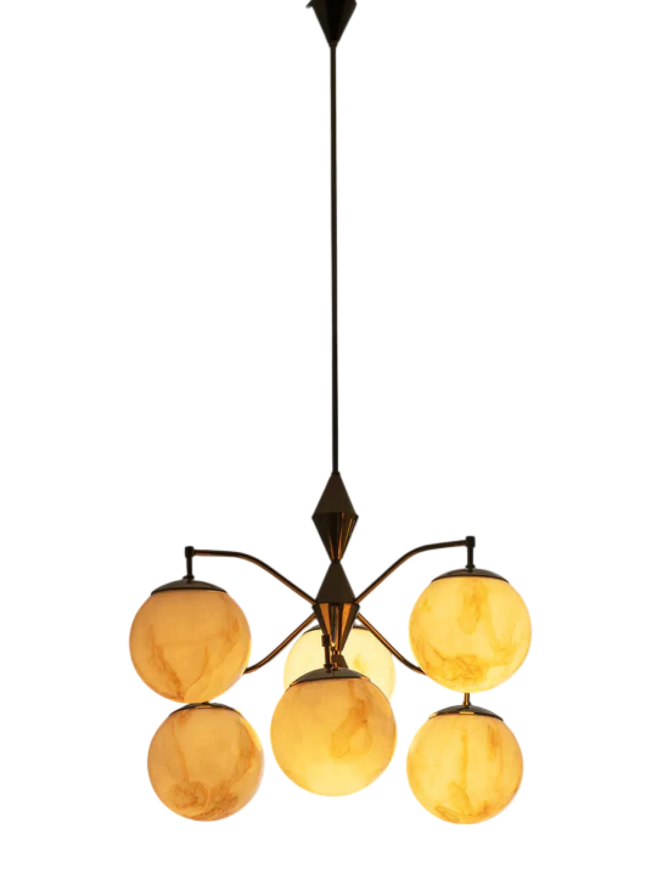 Lampadario in vetro marmorizzato, fine '900 9