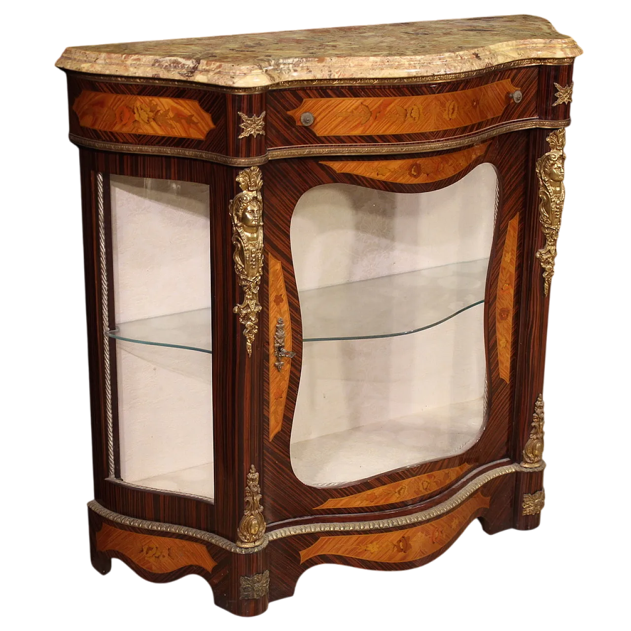 Credenza francese intarsiata in stile Napoleone III, '900 13