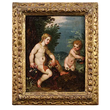 Flemish painting on copper, mythological scene, 17th century